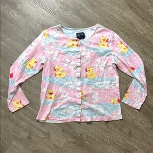 Nick & Nora‎ Pink Ducks Button Down Pajama Top